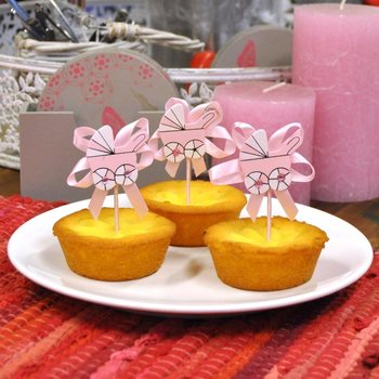 PIC &Agrave; CUPCAKE NAISSANCE - POUSSETTE ROSE (12 pcs)