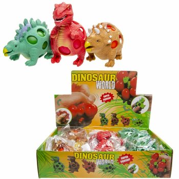 Balle Squishy Dinosaure en Filet - Présentoir (12 pcs)