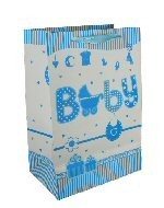 Sac Cadeau Naissance - Bleu B&eacute;b&eacute; (12 pcs)
