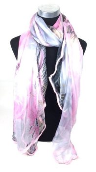 Écharpe Style Ibiza Rose/Gris | Accessoire Mode B2B