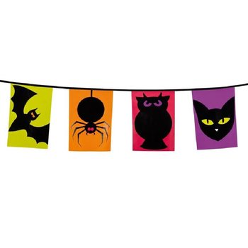 GUIRLANDE DE FANIONS ANIMAUX NOIRS - 6 MÈTRES (3 pcs.)