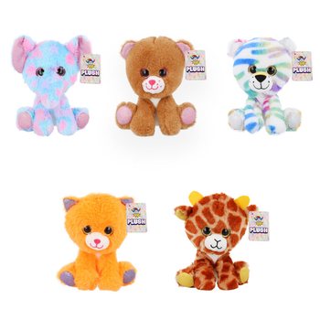 Peluches d'animaux assis - 15 cm - Modèles assortis (10 pièces)