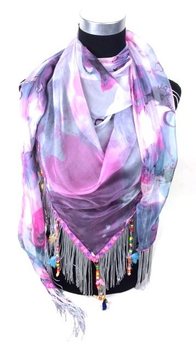 Écharpe à fleurs violette (1 pc.)