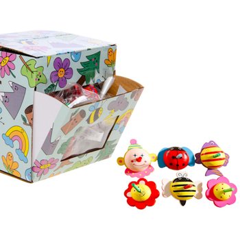 TOUPIES EN BOIS MIX DESIGN - PRÉSENTOIR (30 pcs)