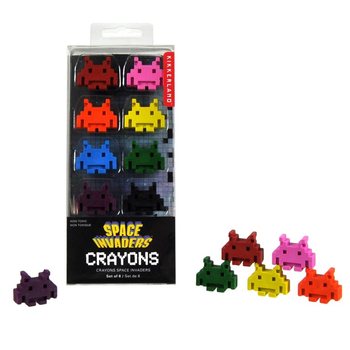 8 PIÈCES CRAYONS DE CIRE SPACE INVADERS EN BOÎTE (Lot de 12)