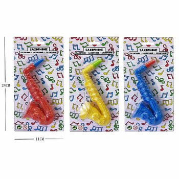 Saxophone Jouet - 16 cm - Couleurs Vari&eacute;es - Lot de 12 sur Carte