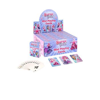 MINI CARTES À JOUER – MODÈLE : SUPER GIRLS EN PRÉSENTOIR (24 pcs)
