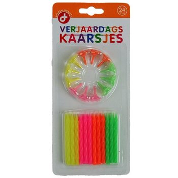 SET DE BOUGIES D'ANNIVERSAIRE, Comprenant : 24 Bougies avec supports