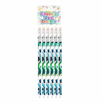 Set de Crayons et Gommes Football (6 pièces) - Présentoir (24 sets)