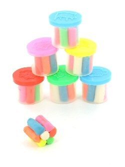 6 Mini Pots de Pâte à Modeler en Sachet (6 pcs)