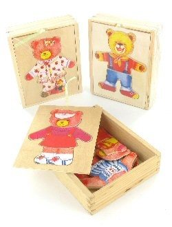 Joli Puzzle en Bois à Habiller Oursons (Lot de 12)