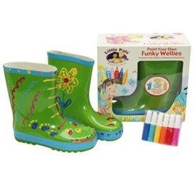 FUNKY WELLIES - BOTTES DE PLUIE À COLORIER SOI-MÊME - VERT / TAILLE : 26