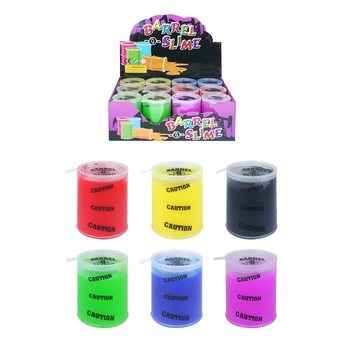 Slime coloré dans un baril en présentoir (12 pcs.)
