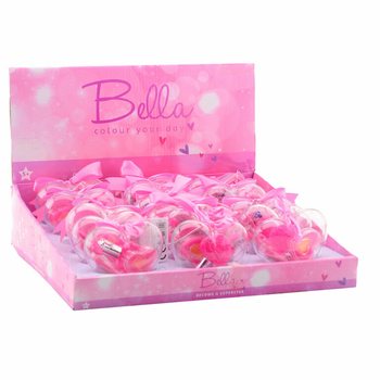 Coffret de maquillage Bella 3 pi&egrave;ces pour enfants en forme de c&oelig;ur sur pr&eacute;sentoir (18 pi&egrave;ces)