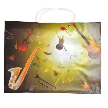 Grands Sacs Cabas / Sacs Cadeaux - Motif Musique (12 pcs)