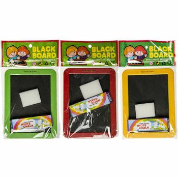 Tableaux Noirs avec &Eacute;ponge et Craies - Couleurs Mixte (12 pcs)