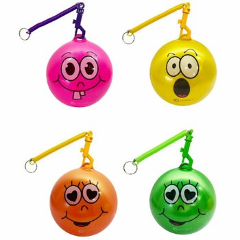 BALLE SMILEY AVEC CORDE / BALLE BUNGEE Ø23 cm (10 pcs)