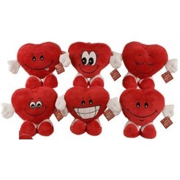 Cœurs en peluche avec mains et pieds (6 pcs)
