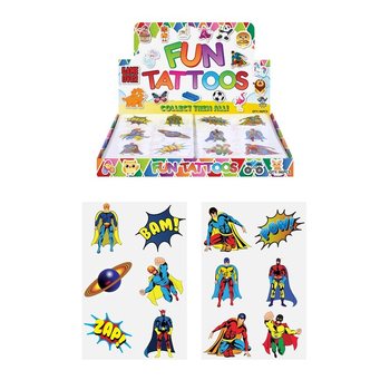 Tatouages Éphémères Fun – Modèle : Super-Héros (96 pièces)