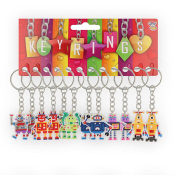 Porte-cl&eacute;s Robots sur Carte (12 pcs)