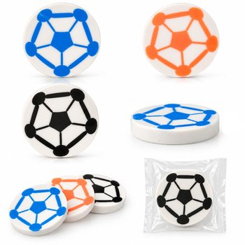 GOMME DE FOOTBALL EN PR&Eacute;SENTOIR (30 pcs)
