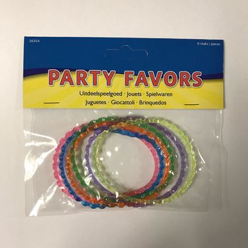 6 Bracelets Cannel&eacute;s aux Couleurs Vives (Lot de 6)