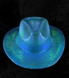 CHAPEAU DE COWBOY PAILLETÉ - BLEU (6 pcs)