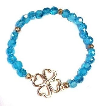 Bracelet Bleu avec Trèfle (1 pc)