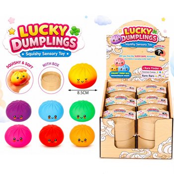 RAGE - LUCKY DUMPLINGS - Squishy Bun Dumplings GRAND Dim. 8.5 x 8.5 x 4.8 cm - EN DISPLAY (12 pcs)