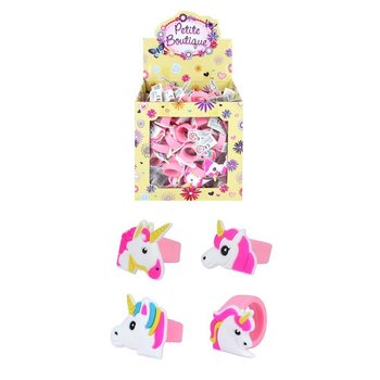 Bagues pour enfants modèle Licorne en présentoir (156 pcs)