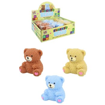 OURS SQUISHY SQUUZY - COULEURS VARIÉES - EN PRÉSENTOIR (12 pcs)