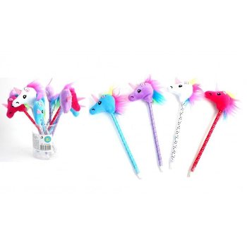 STYLOS LICORNE EN PELUCHE (12 pcs)