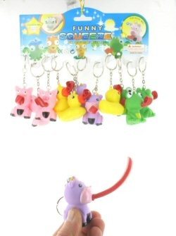Porte-clés Animaux Tire-Langue (12 pcs)