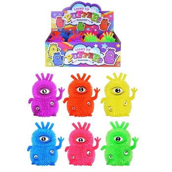 MONSTRES PUFFER LUMINEUX À 3 YEUX EN PRÉSENTOIR (12 pcs)