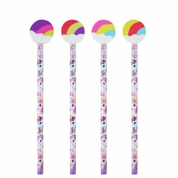 Crayon Licorne Arc-en-ciel avec Gomme (24 pi&egrave;ces)