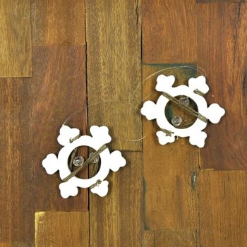2 Suspensions Flocon de Neige en Bois (Lot de 12)