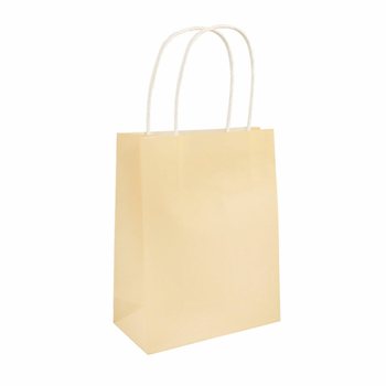 SAC EN PAPIER AVEC POIGNÉES - 14x21x7 cm - Couleur: IVOIRE (24 pcs)