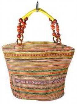 Sac à main B-Fair Beads Jaune/Marron - Fait Main