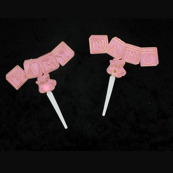 Pique Cupcake de Naissance - Rose B&eacute;b&eacute; (12 pcs)