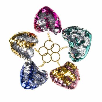 Porte-clés Coeur en Peluche avec Paillettes (12 pcs)