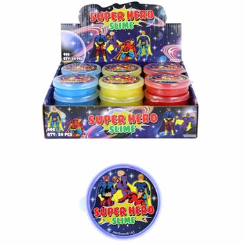 SLIME SUPER-HÉROS EN PRÉSENTOIR (24 pcs)