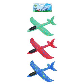 PLANEURS D'AVION EN MOUSSE - 23CM - COULEURS ASSORTIES (24 pcs)