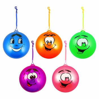 Balle Bungee Émoticône Smiley avec Cordon Ø 23 cm (24 pcs)