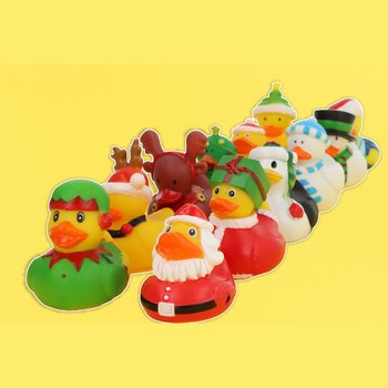 Mix Canards de Bain de No&euml;l 6cm (12 pi&egrave;ces) - Cadeaux Festifs