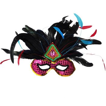 Masque Loup &agrave; Plumes - Mod&egrave;le 9 (12 pcs)