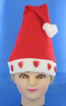 Bonnet de Noël avec cœurs lumineux (Lot de 12)