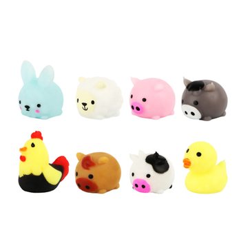 SQUISHY MINIATURE - ANIMAUX DE LA FERME - EN PR&Eacute;SENTOIR DE COMPTOIR (96 pcs)