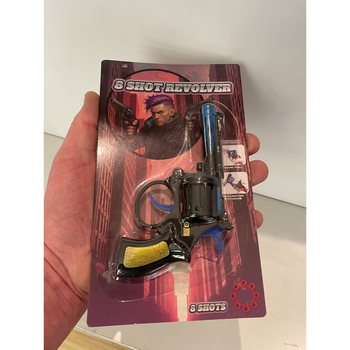 PISTOLET &Agrave; AMORCES 8 COUPS SUR CARTE (24 pcs.)