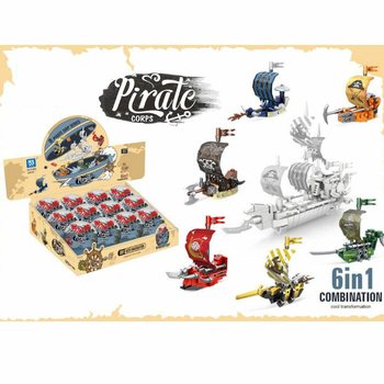Blocs de Construction Bateau Pirate en Boule Surprise - Display (12 pcs)
