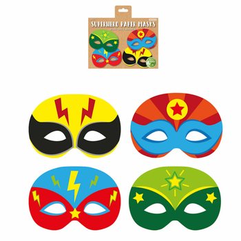 ECO FRIENDLY - MASQUES DE SUPER-HÉROS EN PAPIER (Lot de 12)